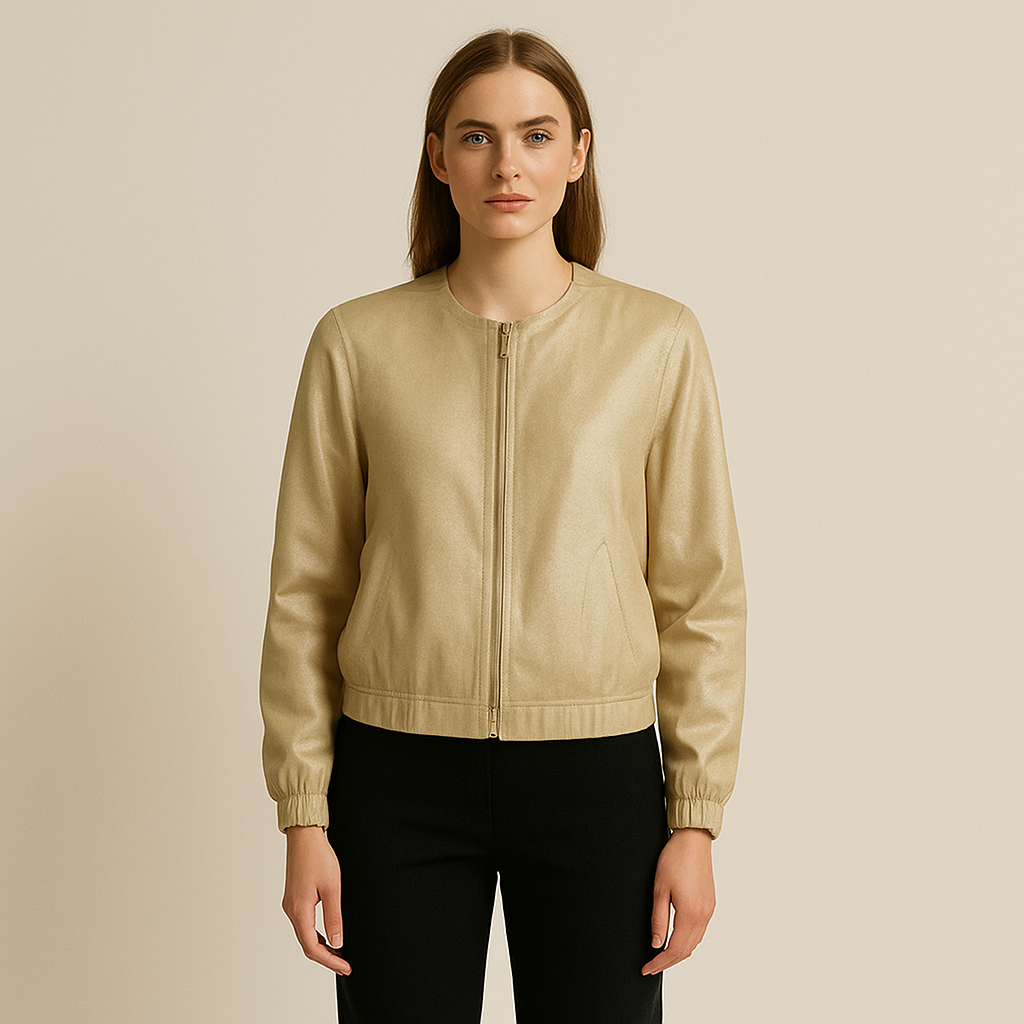 Bomberjacke in Gold mit schimmerndem Finish